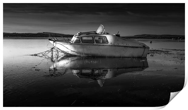  Old boat on the Loughor estuary Print by Leighton Collins