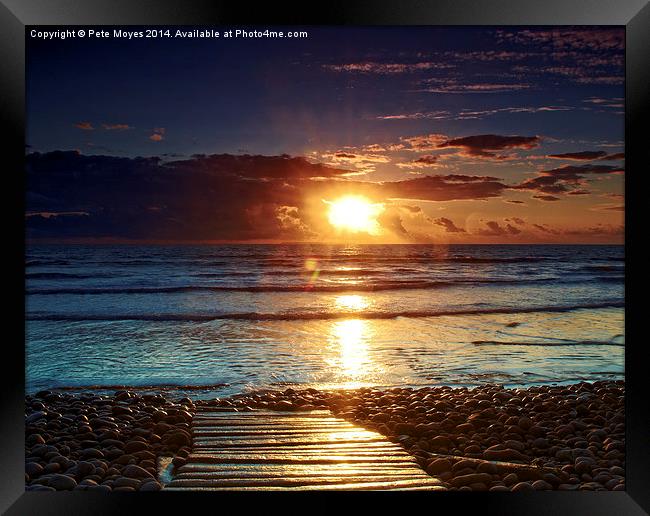  Slipway At Sunset Framed Print by Pete Moyes