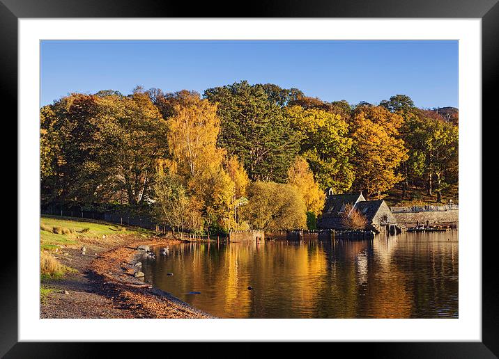  Golden colours at Keswick Lakeside Framed Mounted Print by Ian Duffield