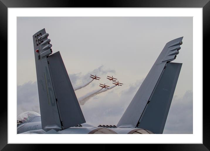 Breitling Wing Walkers and F18 Hornet Framed Mounted Print by Oxon Images