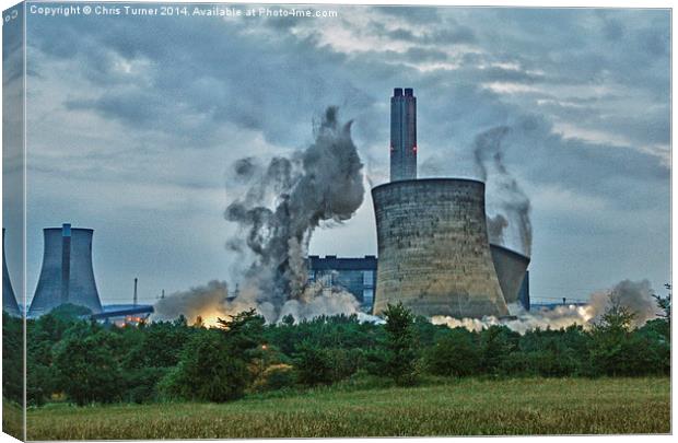  Didcot Power Station - South Towers Demolition Canvas Print by Chris Turner