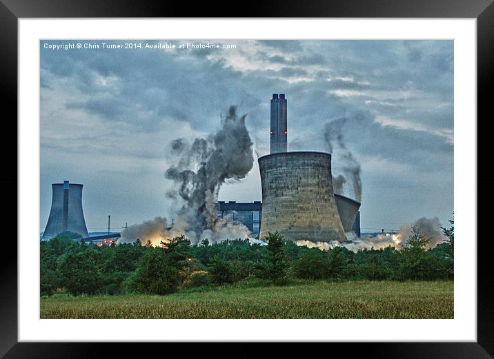  Didcot Power Station - South Towers Demolition Framed Mounted Print by Chris Turner