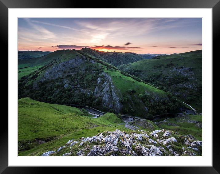  Dovedale Sunset Framed Mounted Print by John Cropper