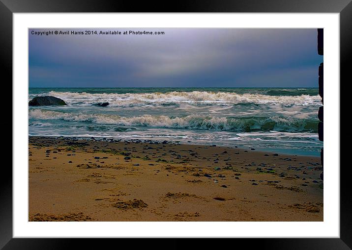  Norfolk waves Framed Mounted Print by Avril Harris