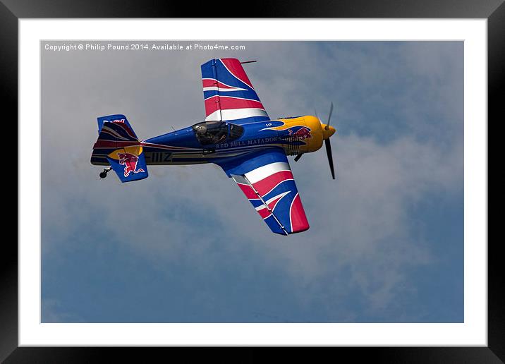  Red Bull Matador Aerobatic Airplane Framed Mounted Print by Philip Pound