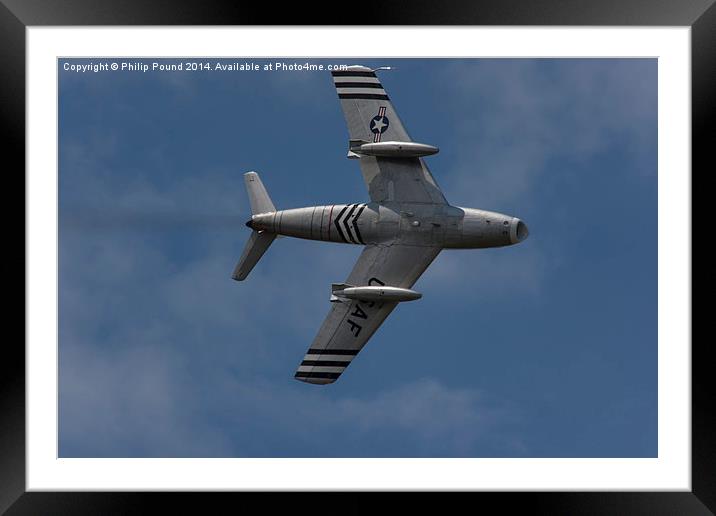  American F86A Sabre Jet in flight Framed Mounted Print by Philip Pound
