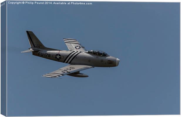  American F86 Sabre Jet in Flight Canvas Print by Philip Pound