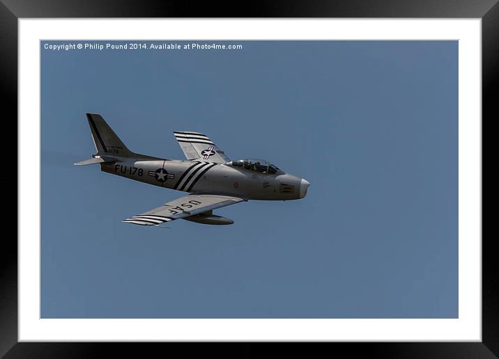  American F86 Sabre Jet in Flight Framed Mounted Print by Philip Pound