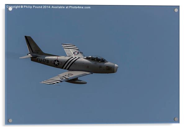  American F86 Sabre Jet in Flight Acrylic by Philip Pound