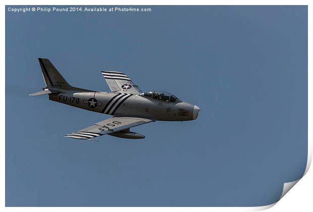  American F86 Sabre Jet in Flight Print by Philip Pound