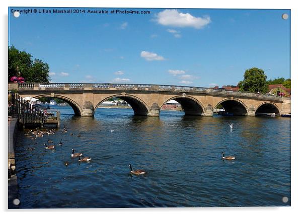  Henley on Thames road bridge. Acrylic by Lilian Marshall