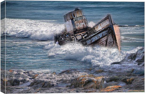  Wrecked Boat  Canvas Print by Irene Burdell