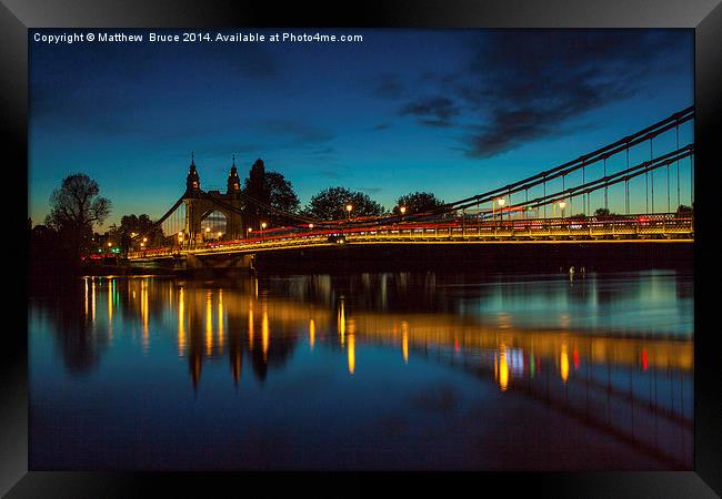  Hammersmith Bridge at night Framed Print by Matthew Bruce
