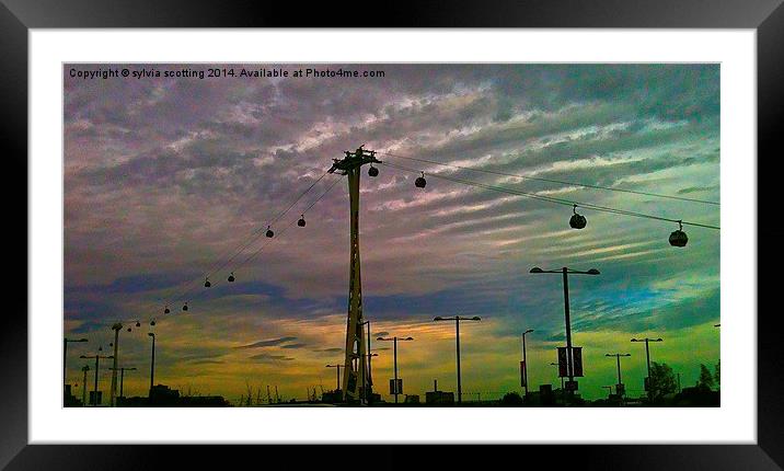  Cable Car Over The River Thames Framed Mounted Print by sylvia scotting