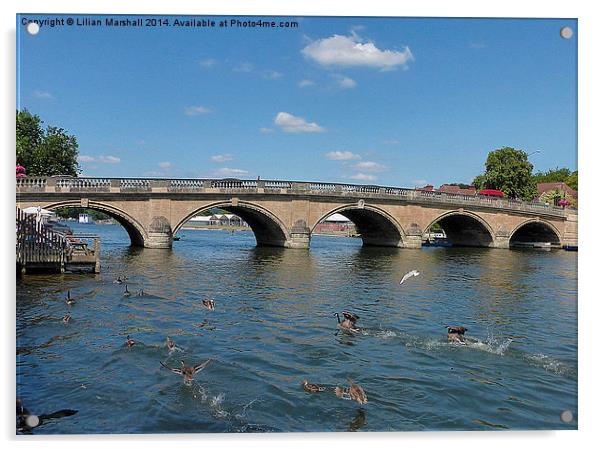  Henley on Thames road bridge. Acrylic by Lilian Marshall