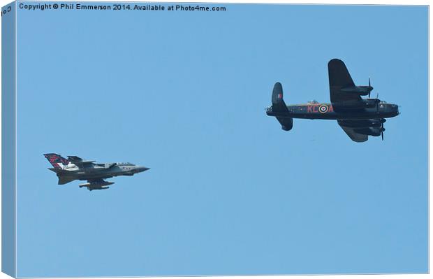  Lancaster and Tornado GR4 from 617 Sqn Canvas Print by Phil Emmerson