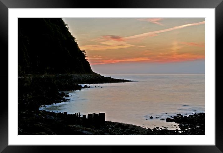 West Beach Sunset, Lynmouth  Framed Mounted Print by graham young