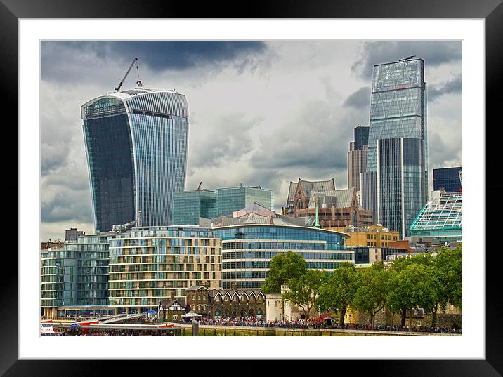 The City of London skyline   Framed Mounted Print by David French