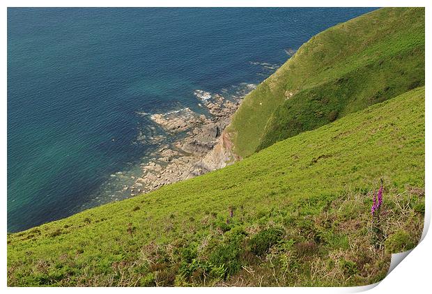 The Cliffs at Foreland Point  Print by graham young