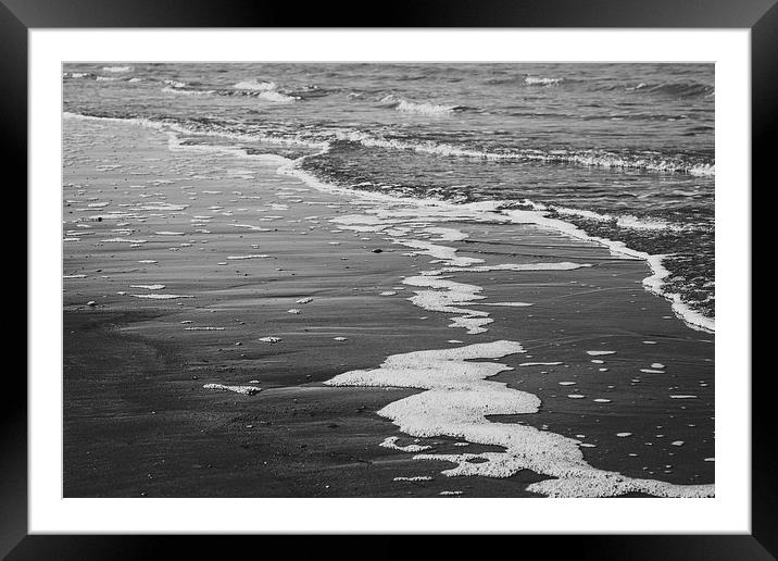  Black and White Waves Framed Mounted Print by Patrycja Polechonska