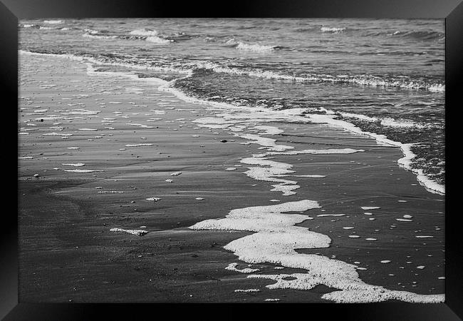  Black and White Waves Framed Print by Patrycja Polechonska
