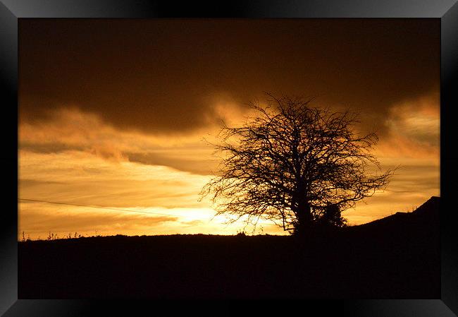  Sunset over Littleborough Framed Print by David Brotherton