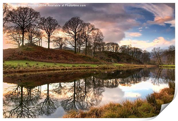 Sunset Skies On The River Brathay Print by Gary Kenyon