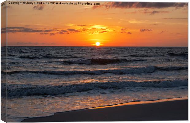 Beautiful Gulf Sunset Canvas Print by Judy Hall-Folde