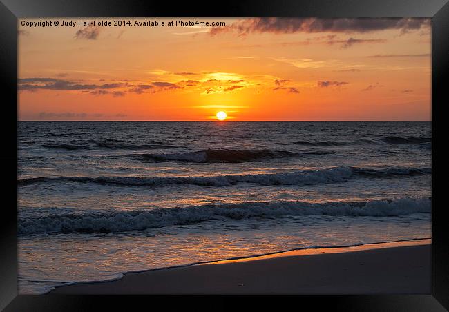  Beautiful Gulf Sunset Framed Print by Judy Hall-Folde
