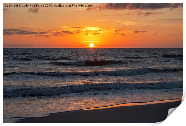  Beautiful Gulf Sunset Print by Judy Hall-Folde