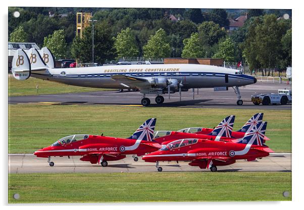 Red Arrows and Super Constellation Acrylic by Oxon Images
