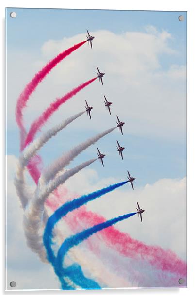 Red Arrows display at Farnborough Acrylic by Oxon Images