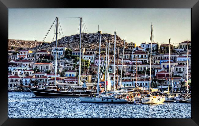 The Crowded Harbour Framed Print by Tom Gomez