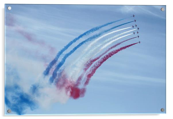 Red Arrows Farnborough Acrylic by Oxon Images