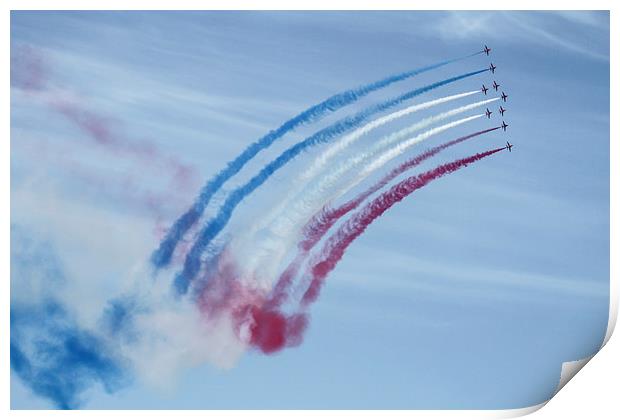 Red Arrows Farnborough Print by Oxon Images