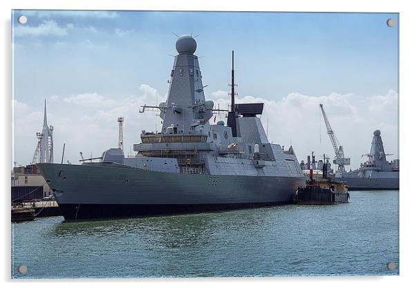  HMS Daring (D32) Acrylic by Dean Messenger