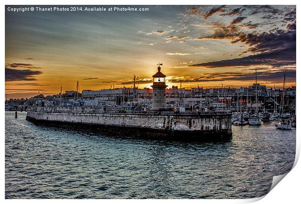  Ramsgate harbour at sunset Print by Thanet Photos
