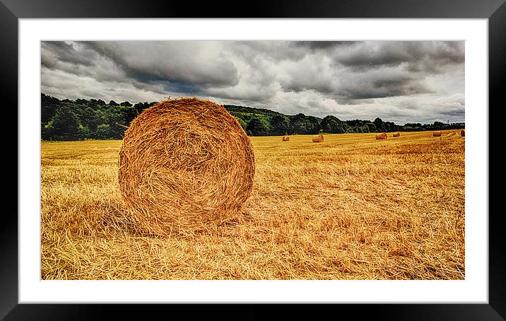  straw bales Framed Mounted Print by Dean Messenger