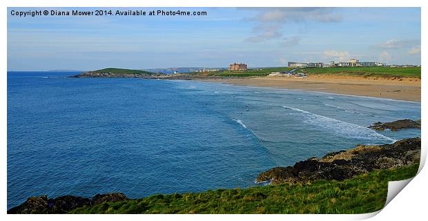  Fistral Beach Newquay Print by Diana Mower