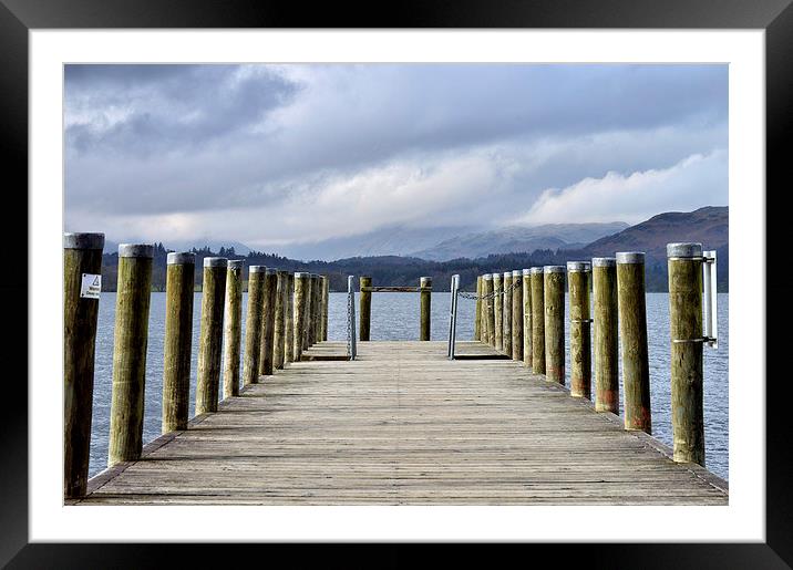  Jetty on Lake Windemere Framed Mounted Print by David Brotherton