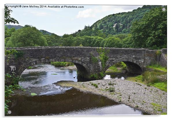 River Dwyryd Bridge Acrylic by Jane McIlroy