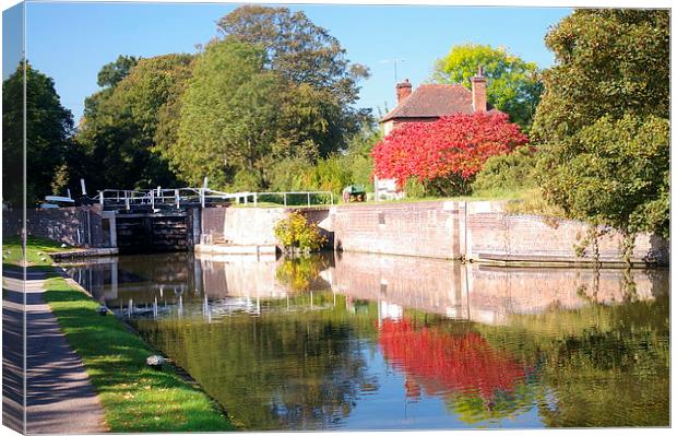  Autumn on the canal Canvas Print by Steven Plowman
