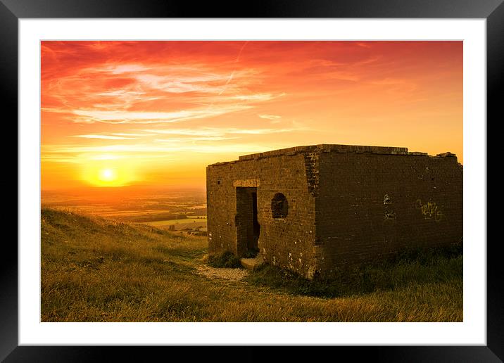 Sunset at Devils Dyke, Sussex Framed Mounted Print by Eddie Howland
