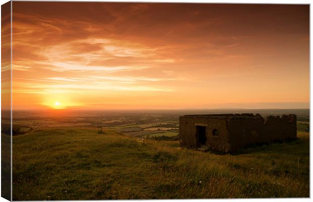  Sunset at Devils Dyke, Sussex Canvas Print by Eddie Howland