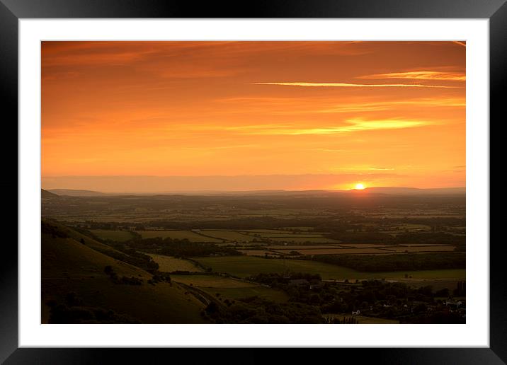  Sunset at Devils Dyke, Sussex Framed Mounted Print by Eddie Howland