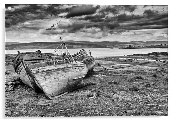  Salen Wrecks, Isle of Mull Acrylic by Ian Young