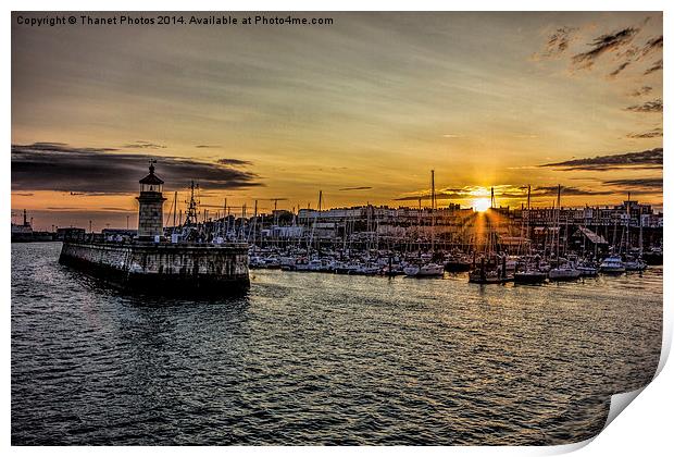  Harbour sunset Print by Thanet Photos