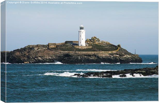   Godrevy Lighthouse Canvas Print by Diane Griffiths