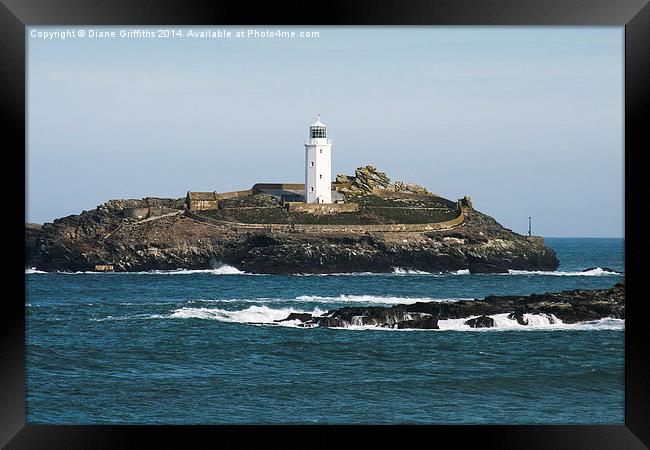   Godrevy Lighthouse Framed Print by Diane Griffiths