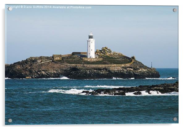   Godrevy Lighthouse Acrylic by Diane Griffiths